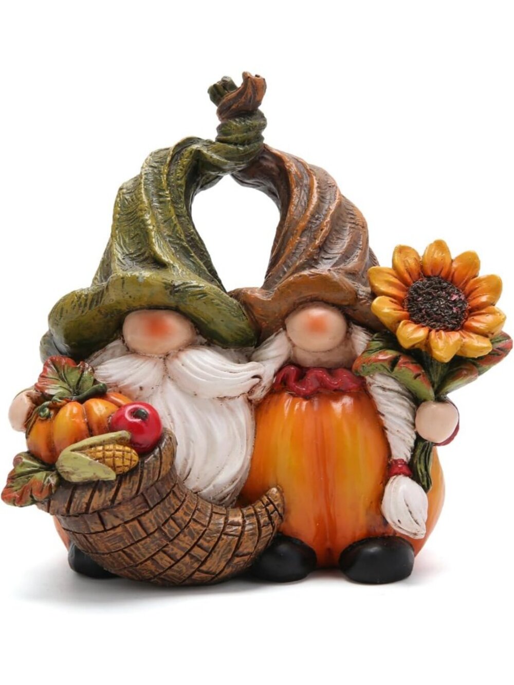 Adorable Pumpkin Gnome Couple Figurines for Fall Home Decor & Thanksgiving Gifts